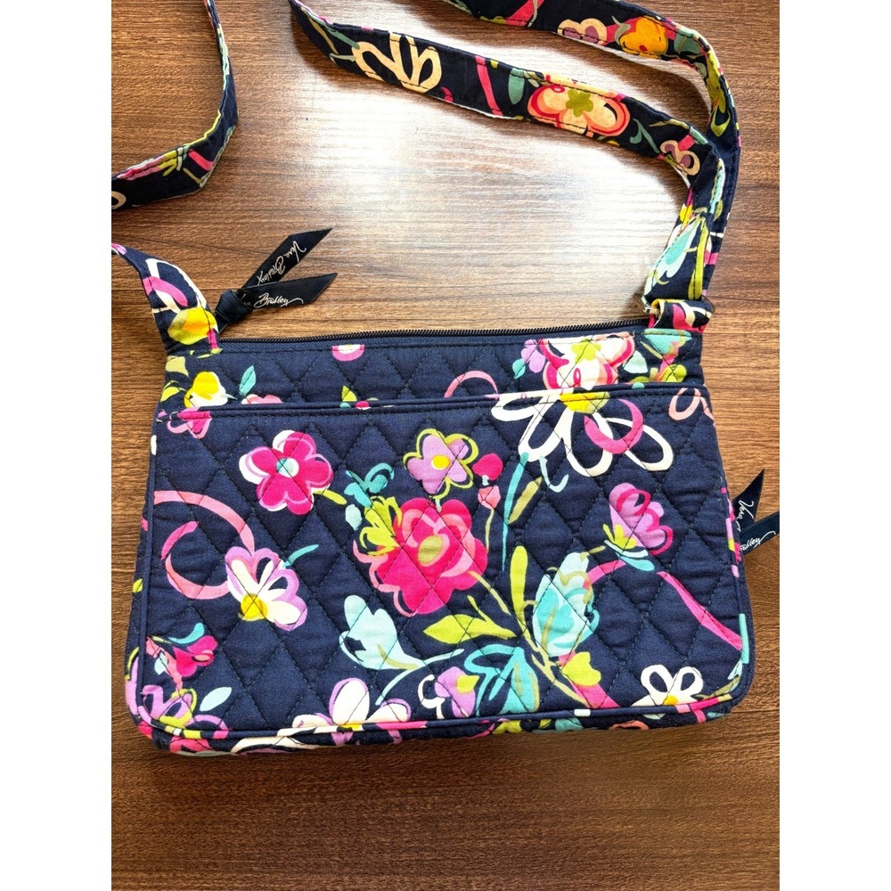 Vera Bradley Ribbons Hipster Crossbody Bag Quilted Navy Cottagecore Discontinued
